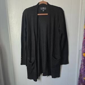 Seven Manor Black Duster Cardigan Size M – Workwear, Classic, Minimalist